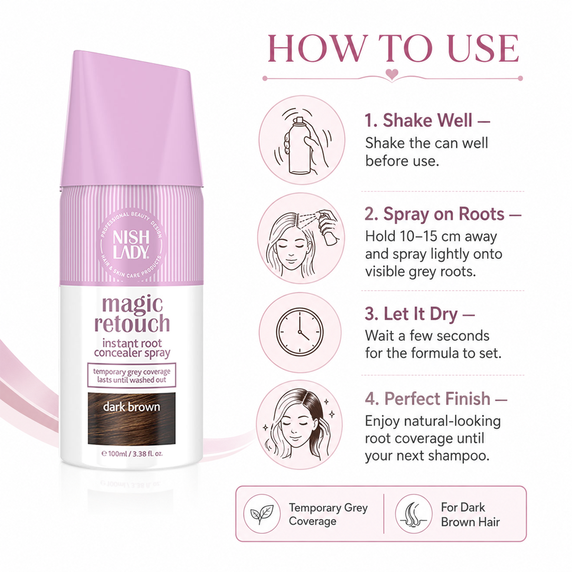 Magic Retouch Sprays,Dark Brown(2)