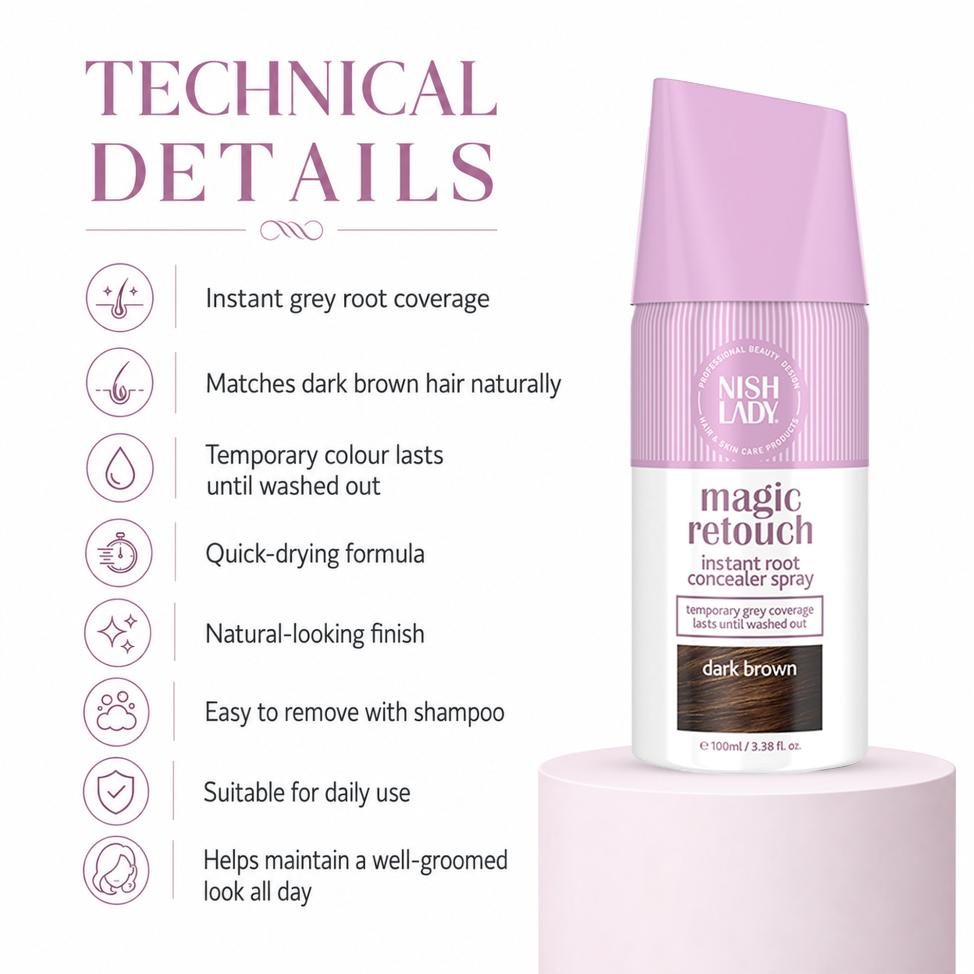 Magic Retouch Sprays,Dark Brown(3)
