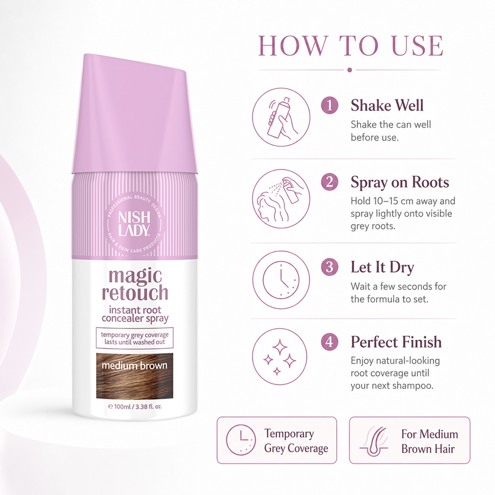Magic Retouch Sprays,Medium Brown(2)