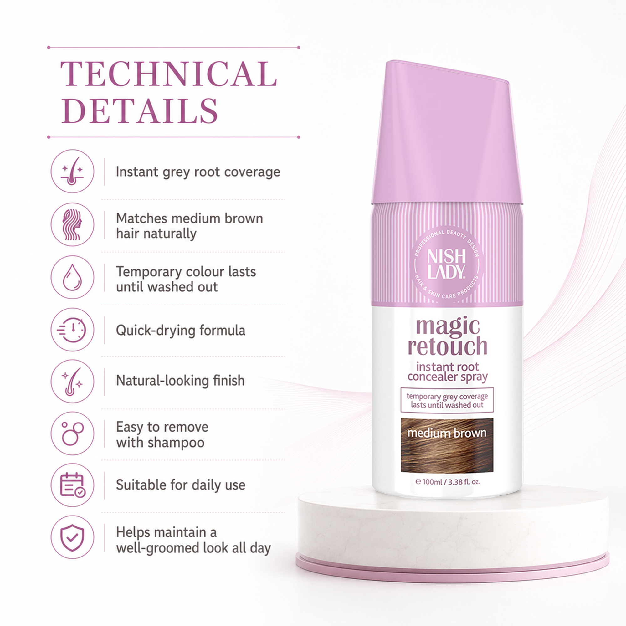 Magic Retouch Sprays,Medium Brown(3)