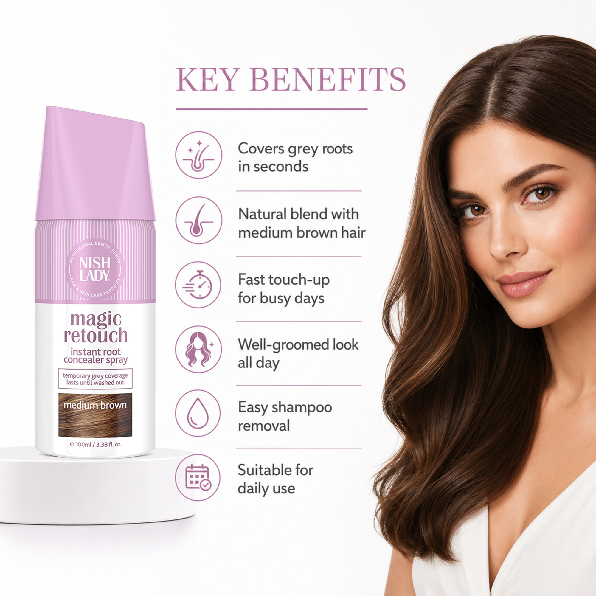 Magic Retouch Sprays,Medium Brown(4)