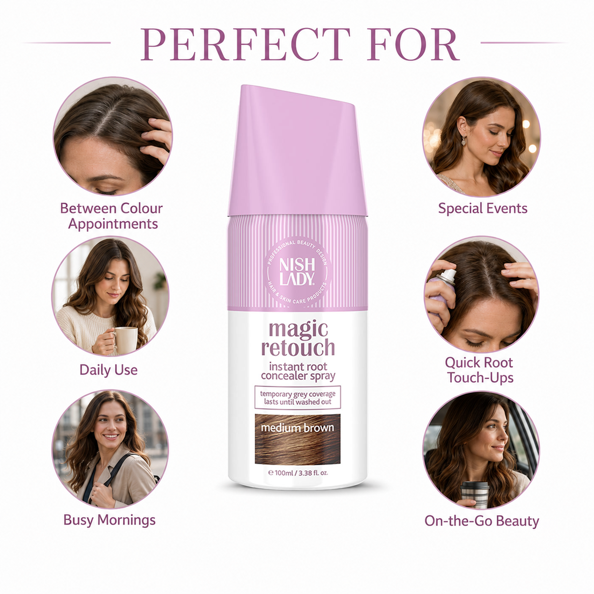 Magic Retouch Sprays,Medium Brown(6)